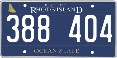 RI license plate 388404