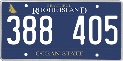 RI license plate 388405