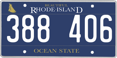 RI license plate 388406