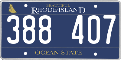 RI license plate 388407