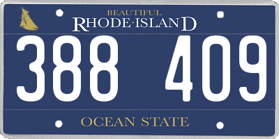 RI license plate 388409