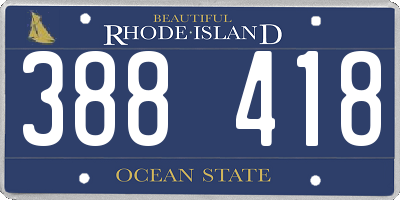 RI license plate 388418