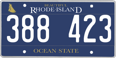 RI license plate 388423