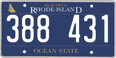 RI license plate 388431