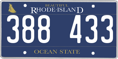 RI license plate 388433
