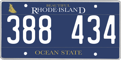 RI license plate 388434