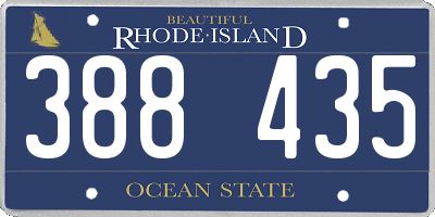 RI license plate 388435