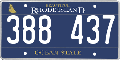 RI license plate 388437