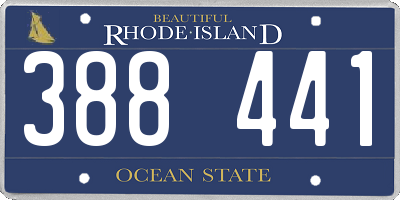 RI license plate 388441