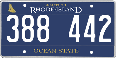 RI license plate 388442