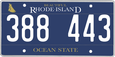 RI license plate 388443