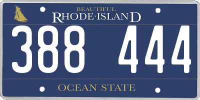 RI license plate 388444