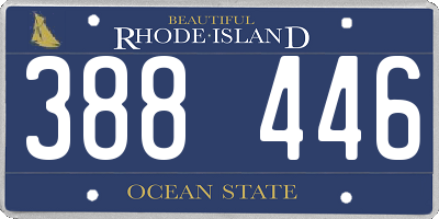 RI license plate 388446