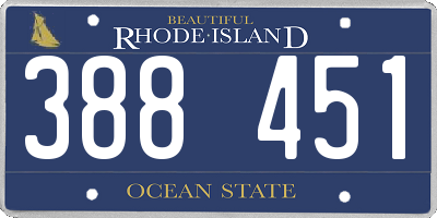RI license plate 388451