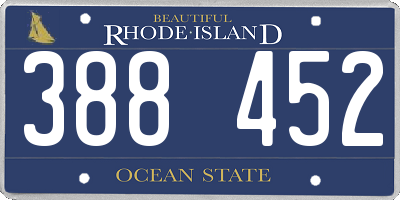 RI license plate 388452