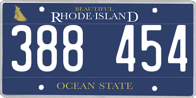 RI license plate 388454