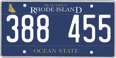 RI license plate 388455