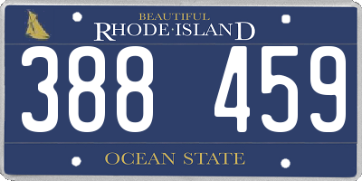 RI license plate 388459
