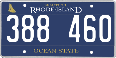 RI license plate 388460