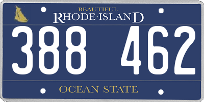 RI license plate 388462