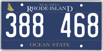 RI license plate 388468