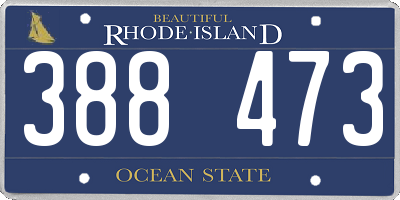RI license plate 388473