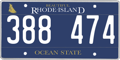RI license plate 388474