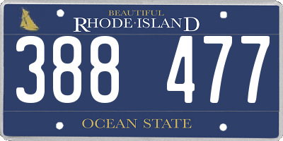 RI license plate 388477