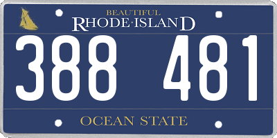 RI license plate 388481