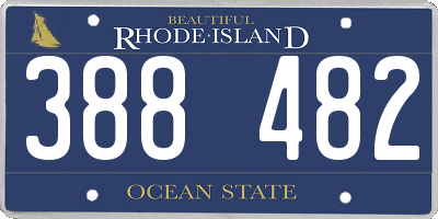RI license plate 388482