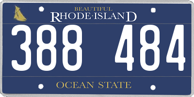 RI license plate 388484