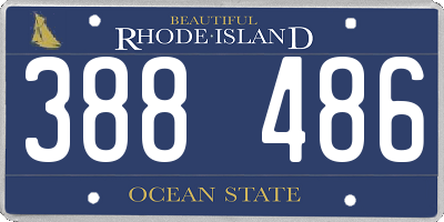RI license plate 388486