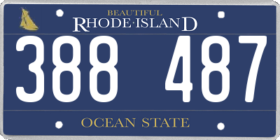 RI license plate 388487