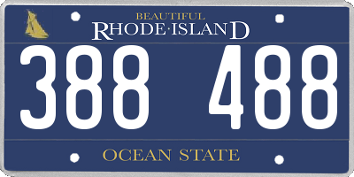 RI license plate 388488