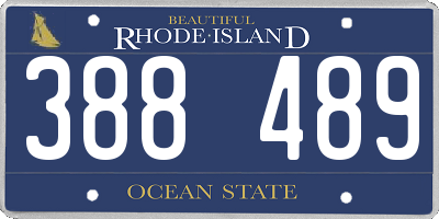 RI license plate 388489