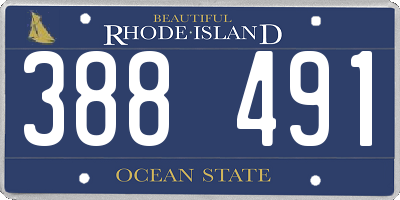 RI license plate 388491