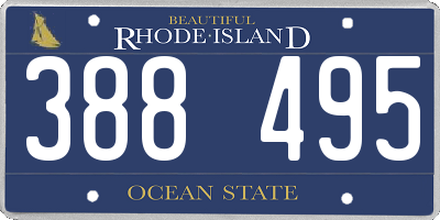 RI license plate 388495