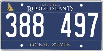 RI license plate 388497