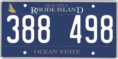RI license plate 388498