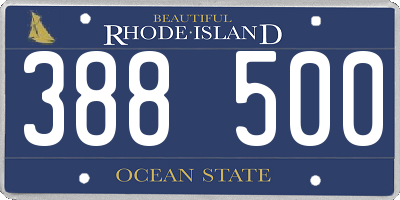 RI license plate 388500