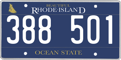 RI license plate 388501