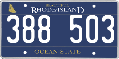 RI license plate 388503