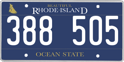 RI license plate 388505