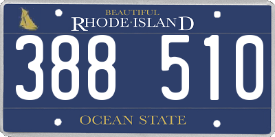 RI license plate 388510