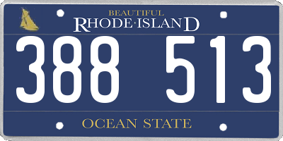 RI license plate 388513