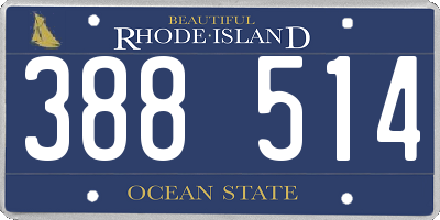 RI license plate 388514