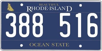 RI license plate 388516