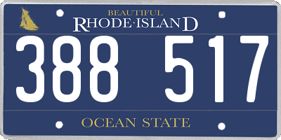 RI license plate 388517