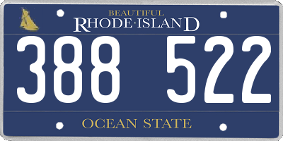 RI license plate 388522