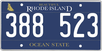 RI license plate 388523